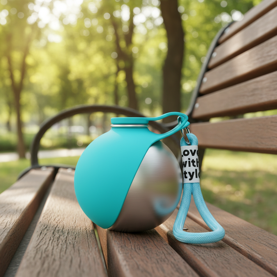 Bouteille d'eau portable pour animaux de compagnie avec gamelle intégrée – En acier inoxydable pour chiens et chats
