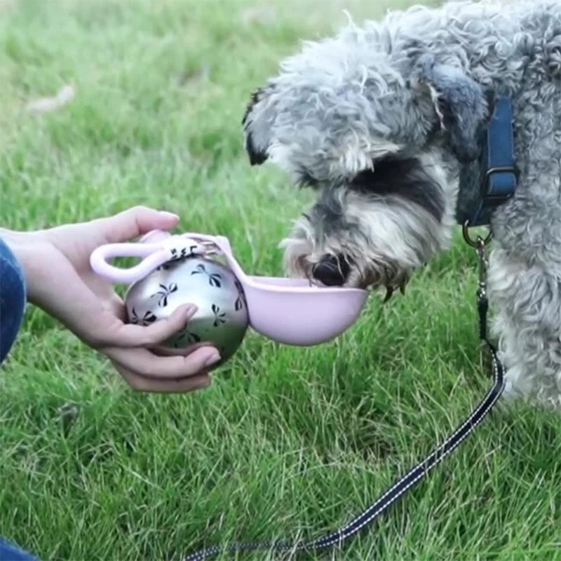 Stay Hydrated on the Go: Portable Stainless Steel Water Bottle for Dogs and Cats with Built-in Bowl