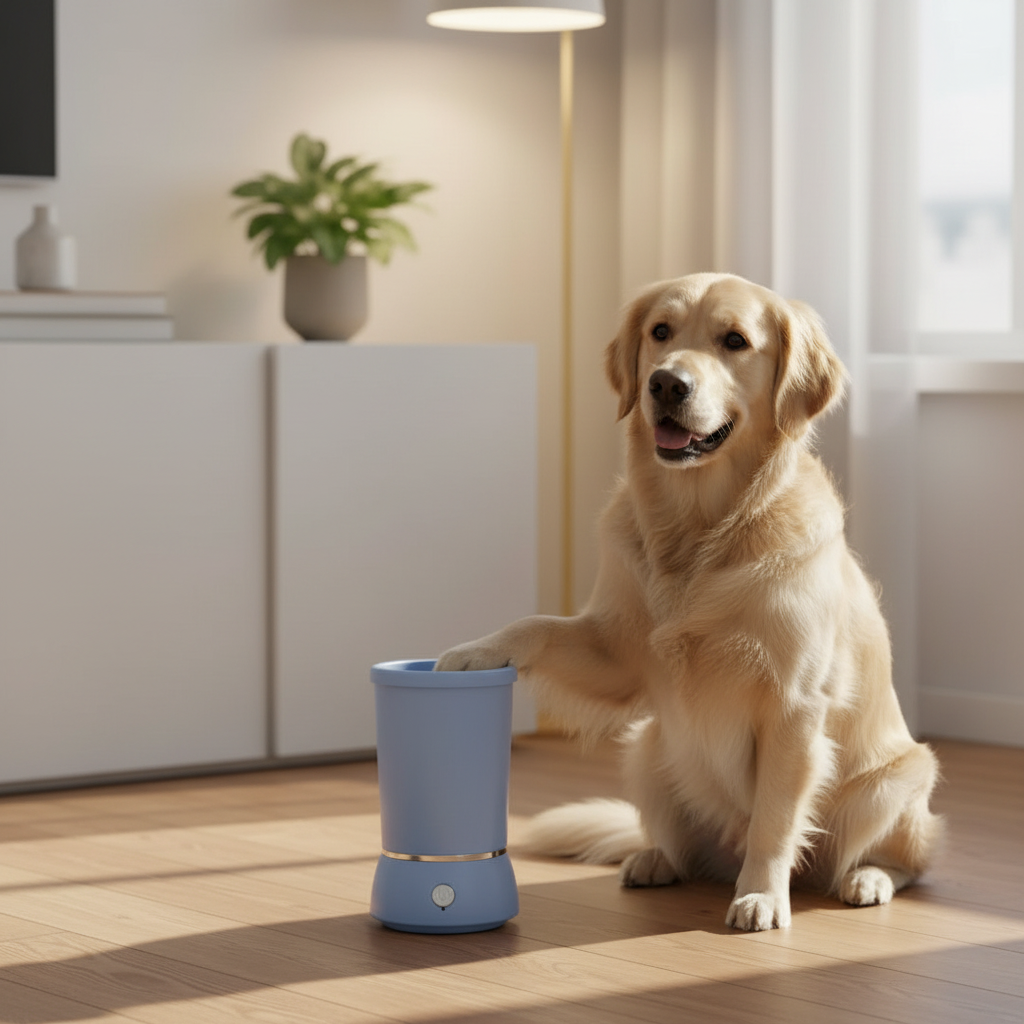 Laveur et masseur électrique de pattes de chien – Rechargeable par USB pour petits et moyens animaux de compagnie