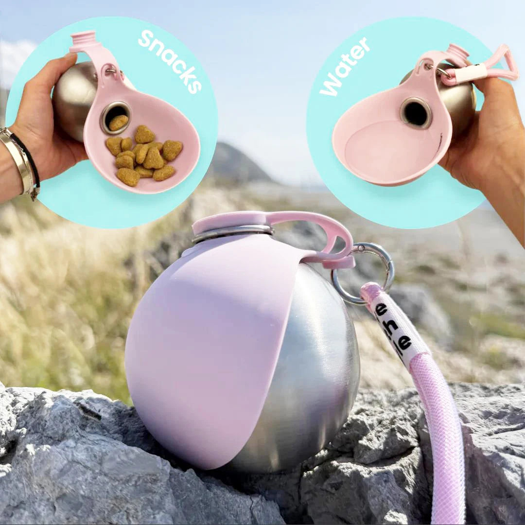 Stay Hydrated on the Go: Portable Stainless Steel Water Bottle for Dogs and Cats with Built-in Bowl
