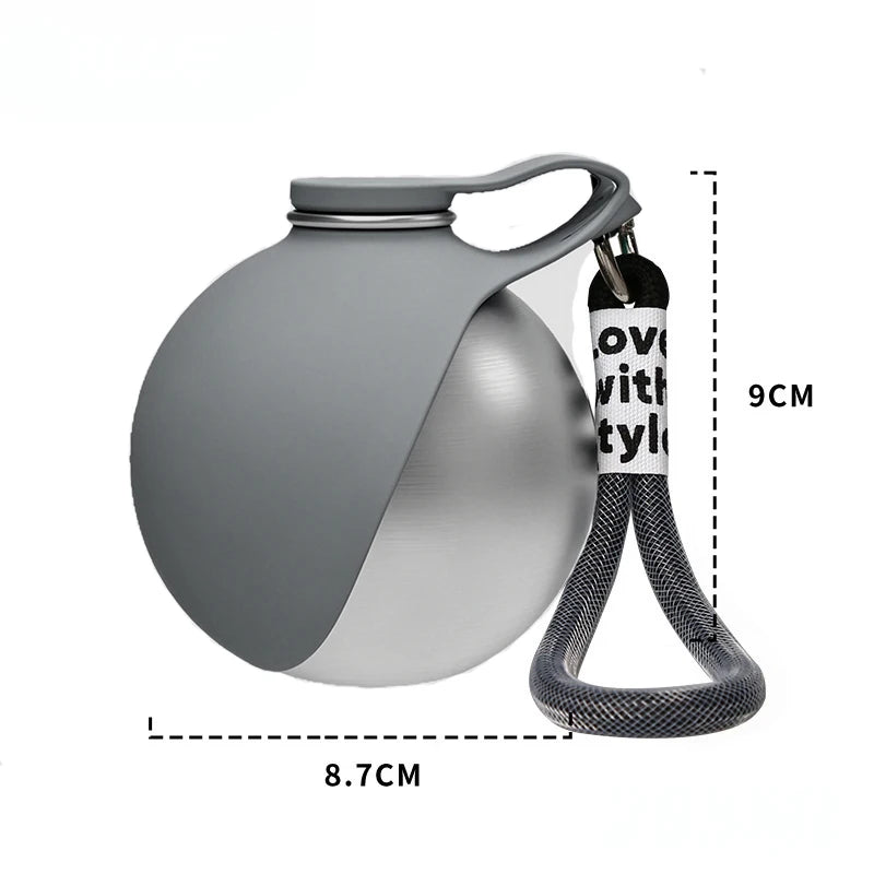 Stay Hydrated on the Go: Portable Stainless Steel Water Bottle for Dogs and Cats with Built-in Bowl