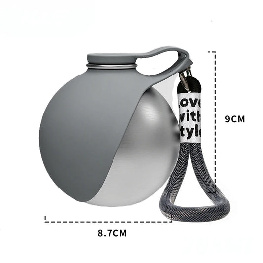 Stay Hydrated on the Go: Portable Stainless Steel Water Bottle for Dogs and Cats with Built-in Bowl