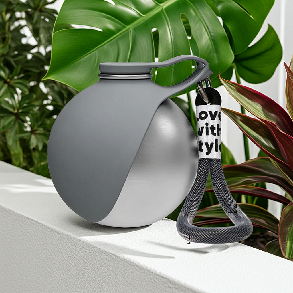 Bouteille d'eau portable pour animaux de compagnie avec gamelle intégrée – En acier inoxydable pour chiens et chats